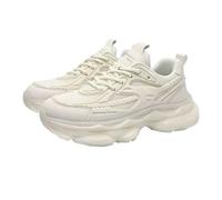 Generisch Baskets épaisses pour homme - Chaussures de loisirs - Maille en cuir - Chaussures de sport respirantes - Chaussures de marche légères - Confortables - Couleur unie - Rétro - Chaussures