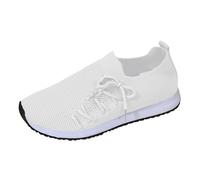 Generisch Baskets Fly Weaving, chaussures de sport pour femme, blanches, unies antidérapantes, chaussures décontractées, noires, chaussures de course légères et respirantes, chaussures de loisirs
