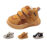 Generisch Baskets pour bébé de 1 à 5 ans - Chaudes - Pour l'hiver - Pour garçons et filles - Légères - Antidérapantes - Pour apprendre à marcher - Chaussures d'intérieur - Pour l'extérieur, Noir , 27