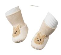Generisch Baskets pour bébé pour tout-petits avec semelle douce et doublure en polaire douillette comme premières chaussures au design mignon ours lapin pour garçons et filles, kaki, 21 EU
