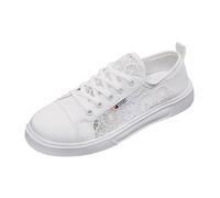 Generisch Baskets pour femme - En dentelle - Respirantes - Pour le sport - Élégantes - Pour les loisirs, la fête de la bière - Chaussures de sport d'extérieur - Chaussures de marche, Blanc., 41 EU