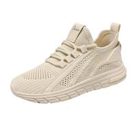 Generisch Baskets pour femme - En maille respirante - Chaussures de sport - Plateforme légère - Larges pieds - Pour la gym, le fitness - Chaussures basses - Chaussures basses pour Dirndl, beige, 38 EU