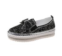 Generisch Baskets pour femme - Paillettes plates - Strass - Chaussures de sport - Chaussures de loisirs - Chaussures de course - Chaussures de marche - Chaussures de randonnée, Noir , 40 EU