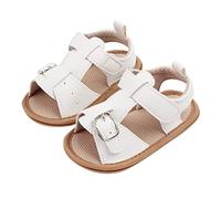Generisch Baskets pour fille à bout ouvert Chaussures fixes Premières chaussures pour tout-petits Sandales plates Baskets 26, Blanc., 20.5 EU
