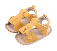 Generisch Baskets pour fille à bout ouvert Chaussures fixes Premières chaussures pour tout-petits Sandales plates Baskets 26, jaune, 19 EU