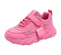 Generisch Baskets tendance pour chaussures de loisirs confortables avec profil plat, fond épais, dessus en maille antidérapante, laçage respirant, boucles à crochet, Rose, 33 EU