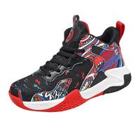 Generisch Baskets tendance pour enfants pour filles avec tige en maille comme bottes en dentelle respirantes dans des tons neutres pour un confort optimal, rouge, 36 EU