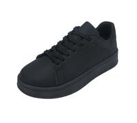 Generisch Baskets traditionnelles pour femme avec lacets en maille respirante, pour le sport, les loisirs, l'extérieur, la marche avec semelle intermédiaire, Noir , 36 EU