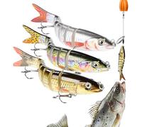 Generisch Basse Leurre de pêche, 3 pièces, multi-articulés, appât de natation pour eau douce, eau salée, rivière, mer, surf, kayak, pêcheur, truite, crappie