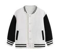 Generisch Bébé Garçon Vêtements 80 Enfants Garçons Filles Automne Printemps Manches Longues Bloc de Couleur Manteau de Baseball Haut Vêtements Veste Hiver Garçons Chaud, Blanc., 3-4 ans