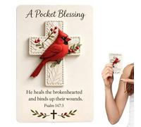 Generisch Bénédiction de poche avec motif oiseau et , religieux, portable, fait à la main, souvenir de poche d'oiseau inspirant, pour adultes, adolescents, amis, famille, prière, méditation