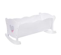 Generisch Berceau en bois pour poupée - Lit à bascule avec coussin doux - Convient pour poupées jusqu'à 50 cm - Idéal pour les jeux de rôle des - Favorise l'imagination - 52,5 x 27,5 x 25 cm