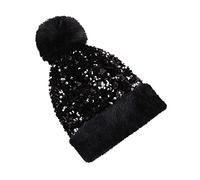 Generisch Béret basque avec nœud - Pour le ski - Décontracté - En tricot - Pour garçon, Noir , taille unique