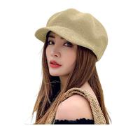 Generisch Béret basque octogonal pour femme avec languette de canard pour les excursions d'été Protection solaire, kaki, 55-60