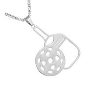 Generisch Bijou pickleball, pendentif en acier inoxydable - Pendentif de sport creux pour activités de plein air et port quotidien, Siehe Beschreibung, Acier inoxydable, Voir description