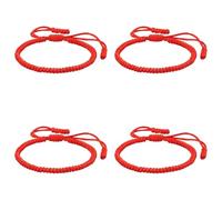 Generisch Bijoux Bracelet Aimanté Message Largeur Bijoux Rope Knot Bracelets For Mens Womens Bracelets Bracelet Jonc Mm Anneaux (Red*4, One Size*4)