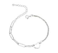 Generisch Bijoux Femmes Lune Mm Bracelet Bijoux Teens Love Heart Charm Chain Bracelet Bangle Fashion Jewelry Pour Phrases Perles En Message Anneaux (B, One Size)
