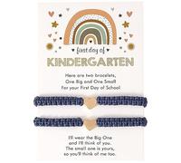 Generisch Bijoux Perles Bracelet Avec Phrases Bijoux tissé à la main Amour Couple Amitié Parent Enfant Main Corde Coeur Bracelet Retour à l'école Cadeau 2pc Maman 8 Couple Pour Avec Anneaux