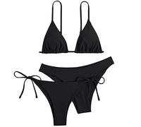 Generisch Bikini Bonnet D Femmes 3 Pièces Bandeau Bikini Push Up Brésilien Maillot de Bain Beachwear Bikini South Beach Beach, Noir , L