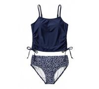 Generisch Bikini de sport deux pièces avec motif léopard pour filles, adolescentes, dos nu, idéal comme vêtement de plage, maillot de bain d'été pour garçons et femmes, bleu, 13-14 ans