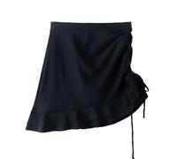 Generisch Bikini pour femme - Taille haute - Bikini avec jupe - Deux pièces - Maillot de bain sexy push-up - Anti-fuite - Vacances à la plage - Maillot de bain court - Mode plage, Noir , XXS