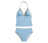 Generisch Bikini pour fille avec encolure - Maillot de bain deux pièces - Bordure métallique - Haut triangulaire - Convient pour la plage - Pour les excursions de natation et les activités estivales