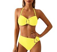Generisch Bikini sexy Curvy Mini dos nu aspect portefeuille String Bikini à lacets Maillot de bain classique Bustier String Push Up Ventre Chemin Maillot de bain deux pièces