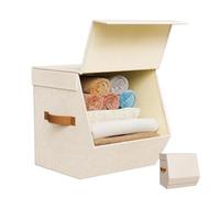 Generisch Bins for Cube Storage - Baskets pliables avec couvercles | Matériau en toile de haute qualité avec double poignées, rangement empilable pour vêtements, jouets, livres, écharpes, manteaux