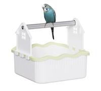 Generisch Bird Stand - 22,3 x 21 x 19 cm Support de jeu pour oiseaux, perroquet portable, centre d'activité pour cage de bureau, espace de jeu d'entraînement pour pinsons bloqueurs - Parois de