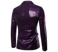 Generisch Blazer à paillettes pour homme - Coupe ajustée - Élégante - Veste de costume à paillettes - Veste de costume d'affaires - Pour mariages, fêtes, nouvel an, carnaval, costume de carnaval