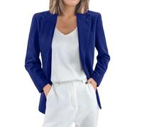 Generisch Blazer en velours côtelé pour femme - Manteau slim fit - Couleur unie - Élégante veste de costume longue en velours côtelé - Coupe droite - Un bouton - Pour le bureau, le travail - Manteau