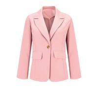 Generisch Blazer noir cintré long - Veste de costume pour femme élégante à revers pour le bureau - Veste de costume longue - Costume business - Long blazer - Automne - Hiver - Trench - Veste de