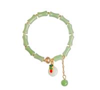 Generisch Bleu Phrases Pierres Jonc Élastique Anneaux Jade Bracelet Green Jade Bead Elastic Bracelet Jade Bracelet Jewelry For Women Message Empilable Homme Anneaux (J, One Size)