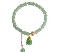 Generisch Bleu Phrases Pierres Jonc Élastique Anneaux Jade Bracelet Green Jade Bead Elastic Bracelet Jade Bracelet Jewelry For Women Message Empilable Homme Anneaux (E, One Size)