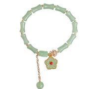 Generisch Bleu Phrases Pierres Jonc Élastique Anneaux Jade Bracelet Green Jade Bead Elastic Bracelet Jade Bracelet Jewelry For Women Message Empilable Homme Anneaux (L, One Size)