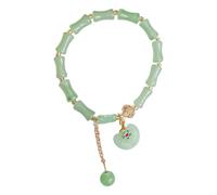 Generisch Bleu Phrases Pierres Jonc Élastique Anneaux Jade Bracelet Green Jade Bead Elastic Bracelet Jade Bracelet Jewelry For Women Message Empilable Homme Anneaux (C, One Size)