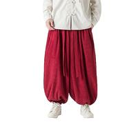 Generisch Bleu X rétro grand sens du design, jambes larges, pantalon évasé de travail, pantalon de soins tendance pour homme, rouge, M