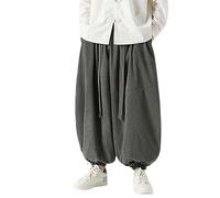 Generisch Bleu X rétro grand sens du design, jambes larges, pantalon évasé de travail, pantalon de soins tendance pour homme, gris, M