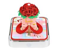 Generisch Bloc-notes 3D calendrier 2026, motif rose, art du papier 3D, calendrier, bloc-notes, bloc-notes, avec éclairage LED et boîtier en acrylique, pour planification, journal d'habitudes