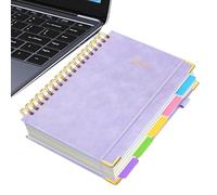 Generisch Bloc-notes de 300 pages - Registre de sujet, 1 registre épais pour données de conférence, feuilles perforées avec dos robuste, fournitures scolaires, dossier d'étude pour réunions, collège