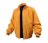 Generisch Blouson pour homme dans un style minimaliste - Veste demi-saison légère avec col montant - Veste bomber moderne pour un look urbain décontracté, Style_b04 Orange, XL