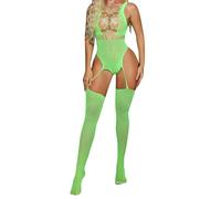 Generisch body en maille, manches longues, moulant, catsuit, combinaison, vêtements de détente, vêtements de nuit, vert, taille unique
