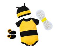 Generisch Body pour bébé avec animaux - Costume d'abeille, pour enfant et fille, bébé - Taille 80 (jaune, 6-9 mois)