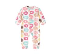 Generisch Body pour bébé fille - Manches longues - Avec fermeture éclair - Imprimé de dessin animé doux - Tenue de nouveau-né confortable - Extensible - Pour l'intérieur et l'extérieur, Rose, 9-12