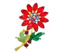 Generisch Boîte à bijoux en forme de coquillage - Boucle en strass - Broche tournesol - Broche pour autisme