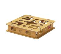 Generisch Boîte à griffer pour chat - Jouet interactif en bois avec deux cloches - Puzzle pour lime à ongles - Pour l'occupation et le soin des griffes