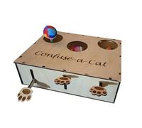 Generisch Boîte à jouets pour chat - Puzzle de friandises pour chat - Jouet pour confondre les chats - Soulage l'ennui, la chasse aux chatons, les boîtes à puzzle - Design en bois naturel pour chatons