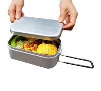 Generisch Boîte à sandwich en aluminium - Pour adultes - En acier inoxydable - Avec poignée rabattable - Pour et adultes
