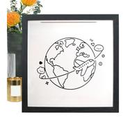 Generisch Boîte à souvenirs de voyage - Boîte de rangement spatiale avec crochets de suspension - Boîte de souvenirs à chargement par le haut - Pour photos, voyages, musée, concerts, décoration murale