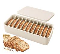 Generisch Boîte de congélation à 11 compartiments en silicone | Boîte de conservation à pain pour plan de travail, coin garde-manger, maison, aliments, sandwich, toast, pâte, bagel, pain